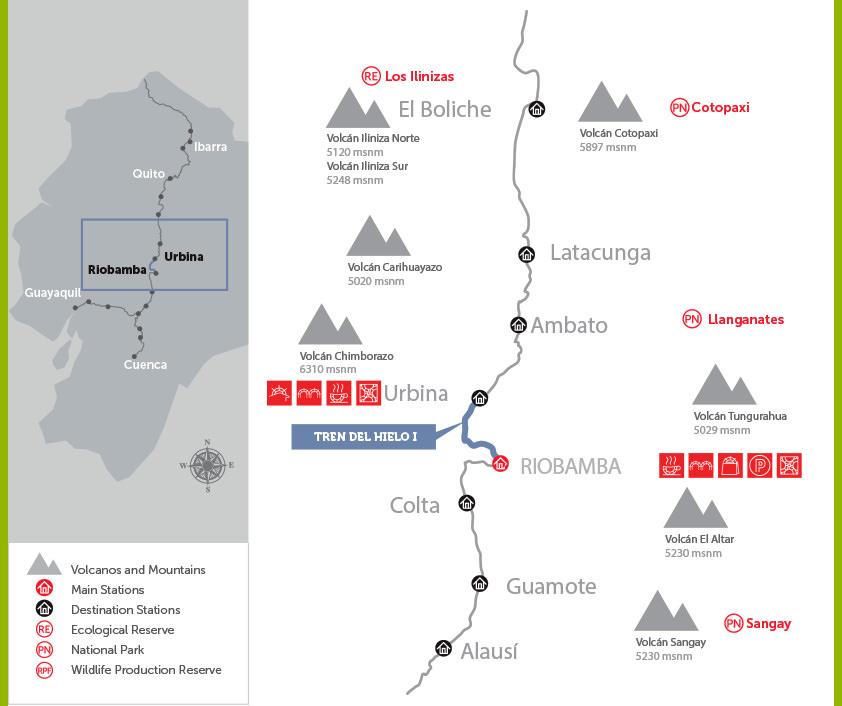 Tren Del Hielo I Ecuador Mapa