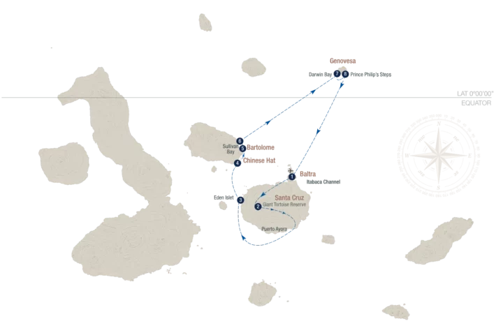 Itinerario norte de Galápagos