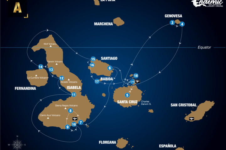 Itinerario A del crucero Crucero Endemic