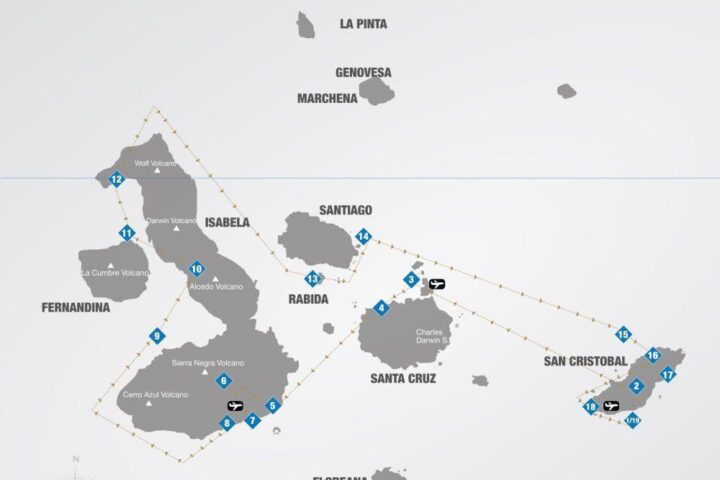 Itinerario 8 A del Catamarán Galápagos Elite