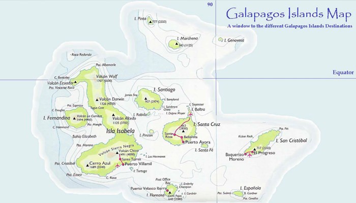 Creation of Galapagos Islands: Map