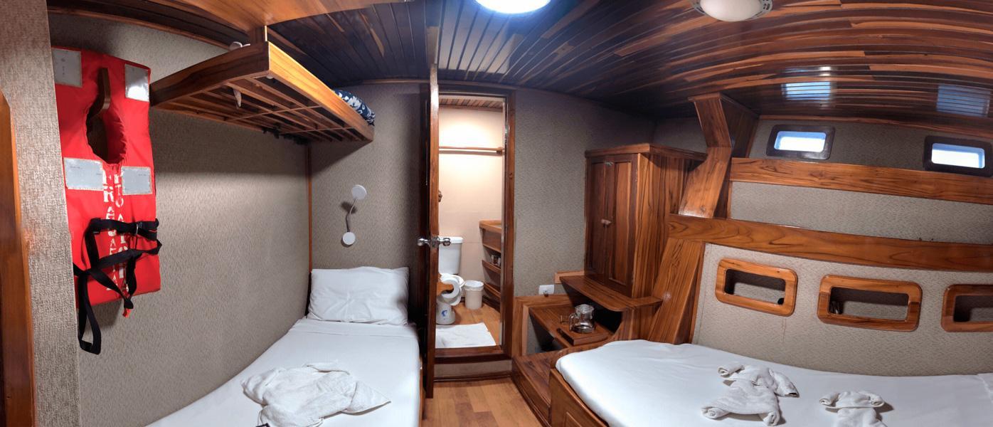 shared cabin on the Frigate yacht