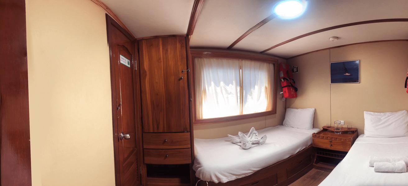 shared furnished cabin on the Fragata yacht