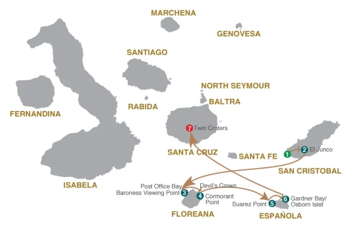 Grand Majestic Galapagos Cruise Itinerary 4d-3n