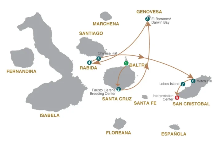 Grand Majestic Galapagos Cruise Itinerary 5d-4n