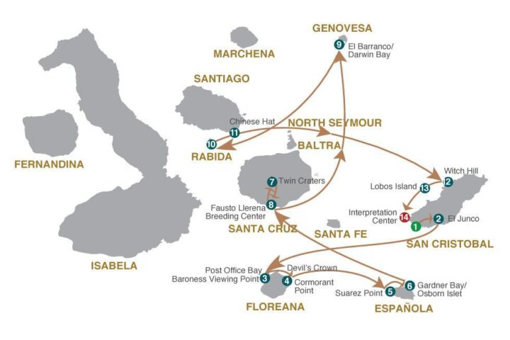 Grand Majestic Galapagos Cruise Itinerary 8d-7n A
