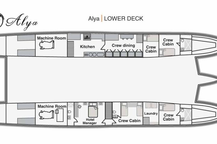 Lower deck of the cruise ship Alya