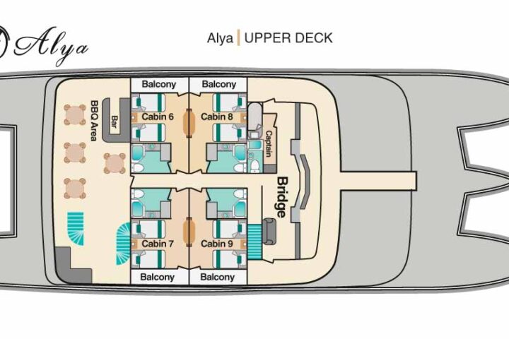 Upper deck of the cruise ship Alya
