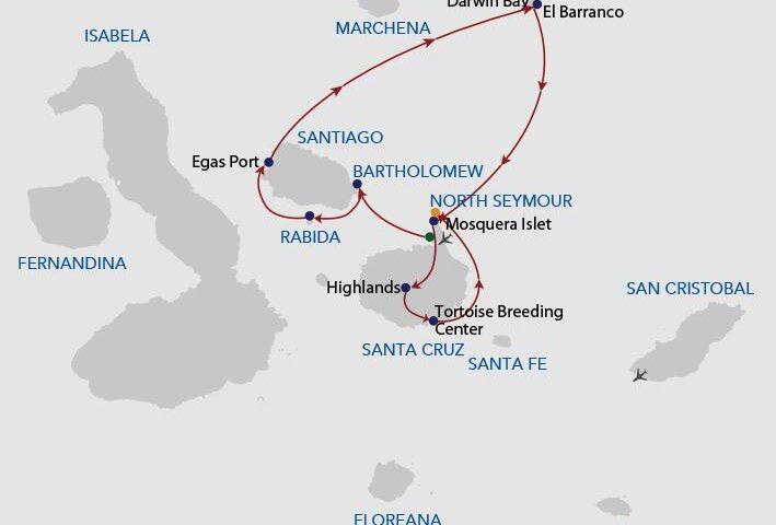 Trimaran Galapagos Horizon Itinerary 5 day A