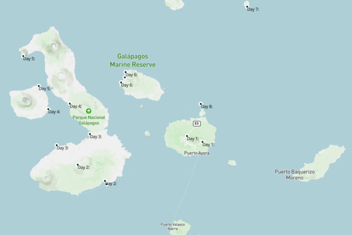 Cormorant Galapagos Cruise Itinerary 8 days