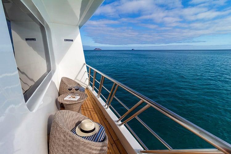 Private Balcony with Ocean View on the Trimaran Horizon Galapagos Cruise