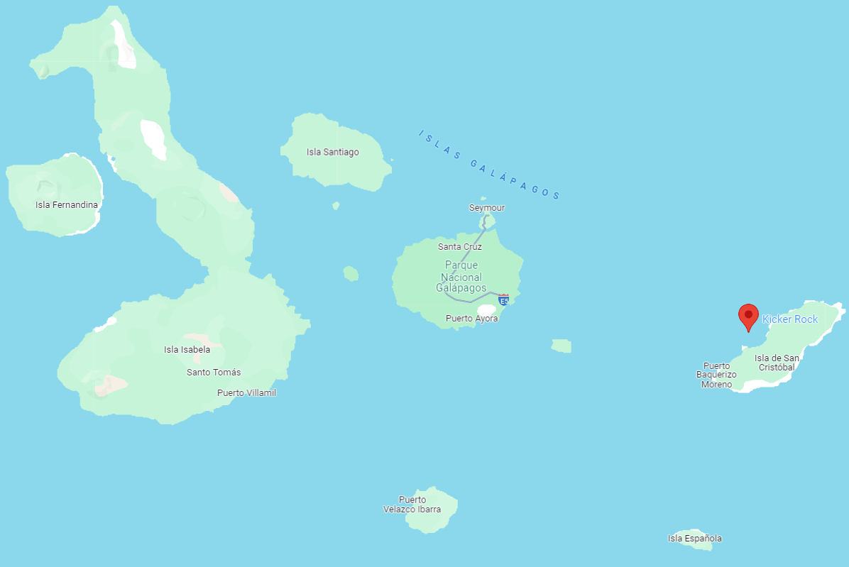 Map - Location of Kicker Rock Galapagos