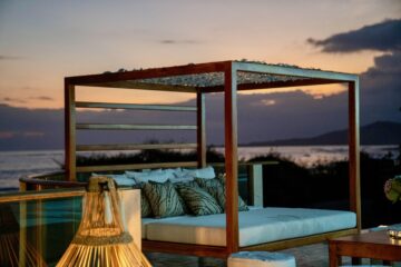 outdoor seating area at the Iguana Crossing Hotel Boutique