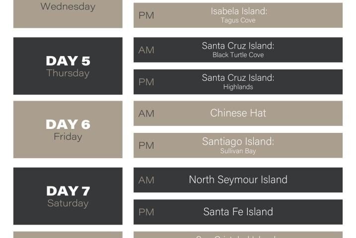 monserrat yacht itinerary A B C D 15 days