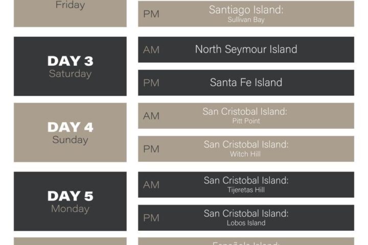 monserrat yacht itinerary B C D 11 days